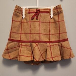 (3 ITEMS FOR $25)Baby GAP Tan and Red Plaid Mini Skirt Size 3T